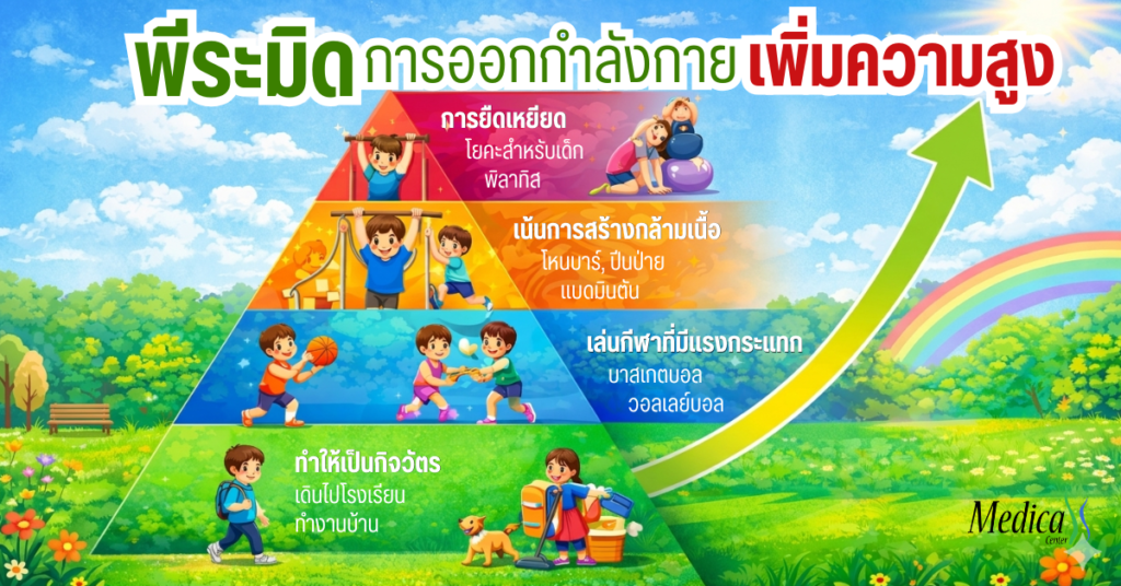 พีระมิดการออกกำลังกายเพิ่มความสูง-เมดิก้าเซ็นเตอร์ คลินิกความสูง